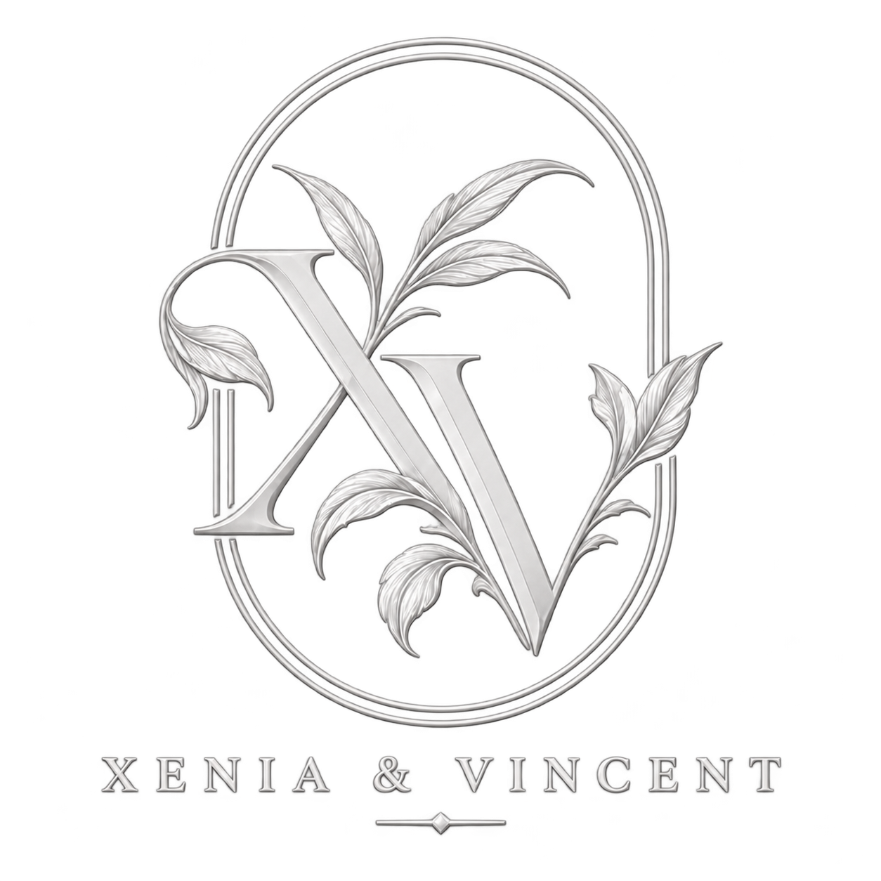 Xenia & Vincent 白色婚禮徽章